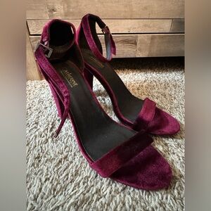 Velvet Maroon Heels Size 9